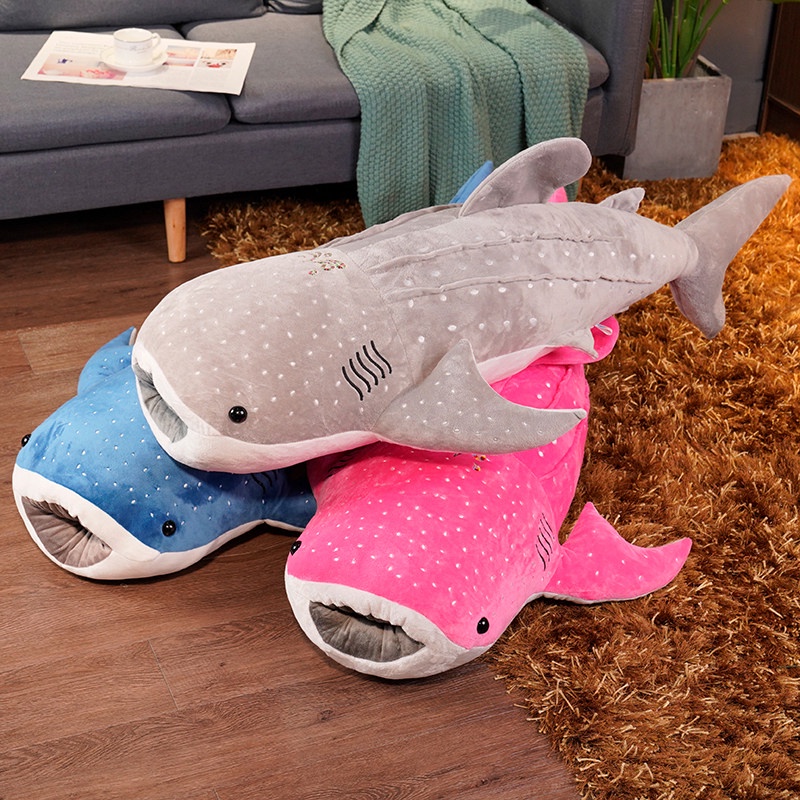 55/100cm Lovely Blue Whale Plush Toys Cute Animals Big Shark Doll