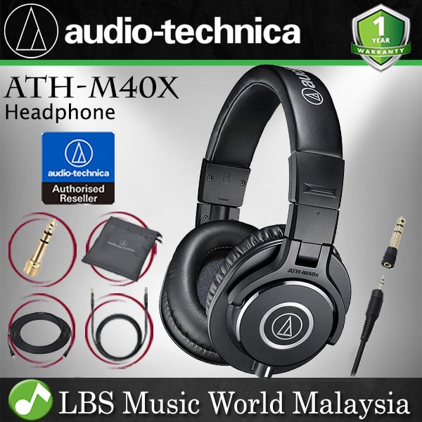 Audio Technica ATHM40x Professional Studio Monitor Headphone Black (ATH M40X) Shopee Malaysia