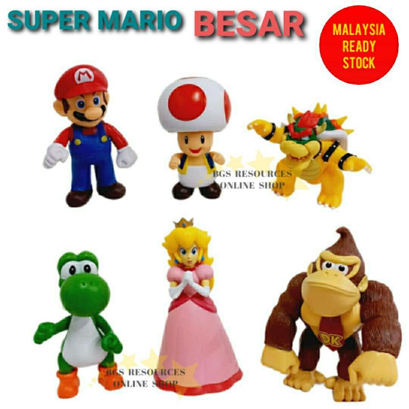 14CM BIG SUPER MARIO FIGURE LARGE & SOLID FIGURE PRINCESS PEACH DOLL