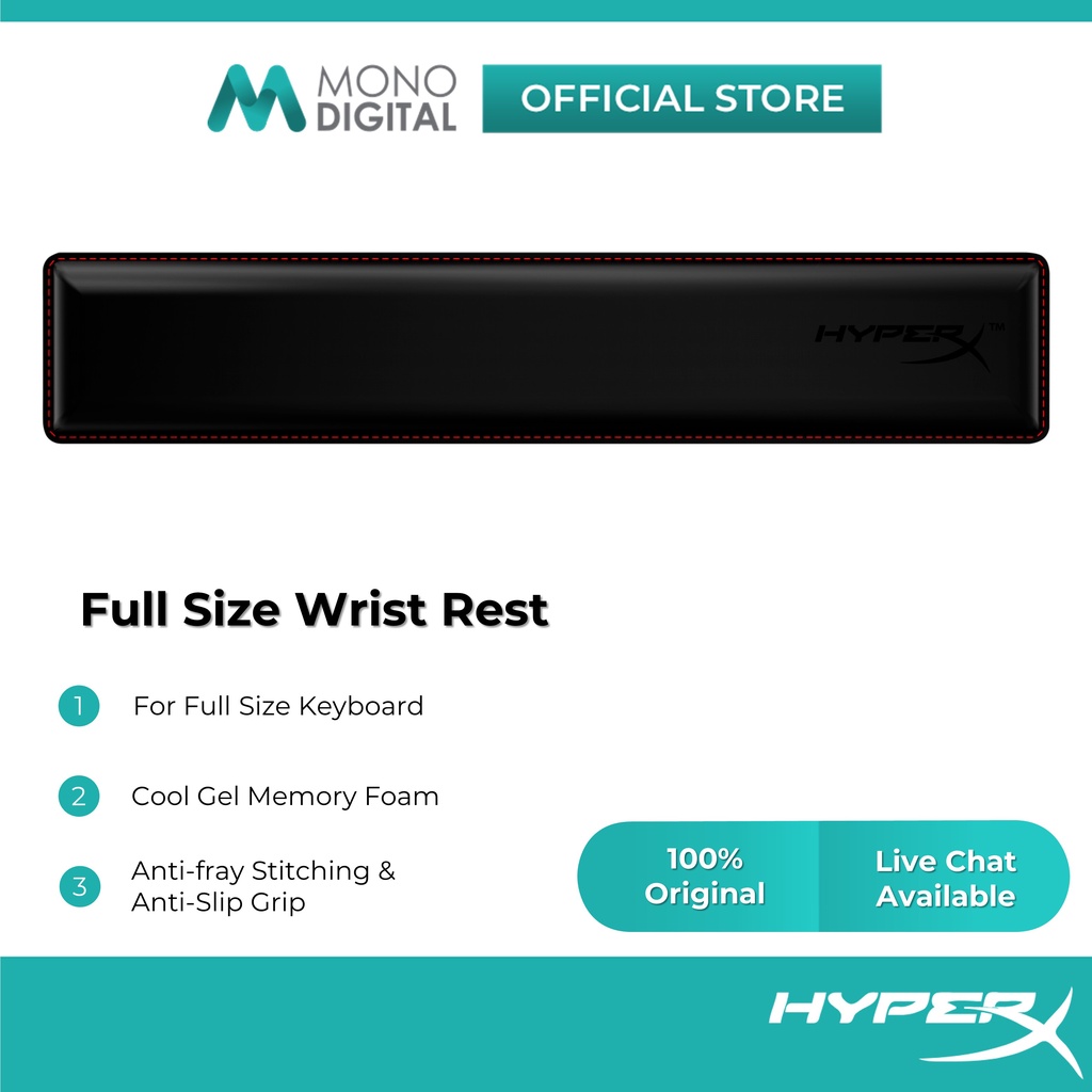HyperX Keyboard Wrist Rest with Anti-Fray Stitching, Cool Gel Memory ...