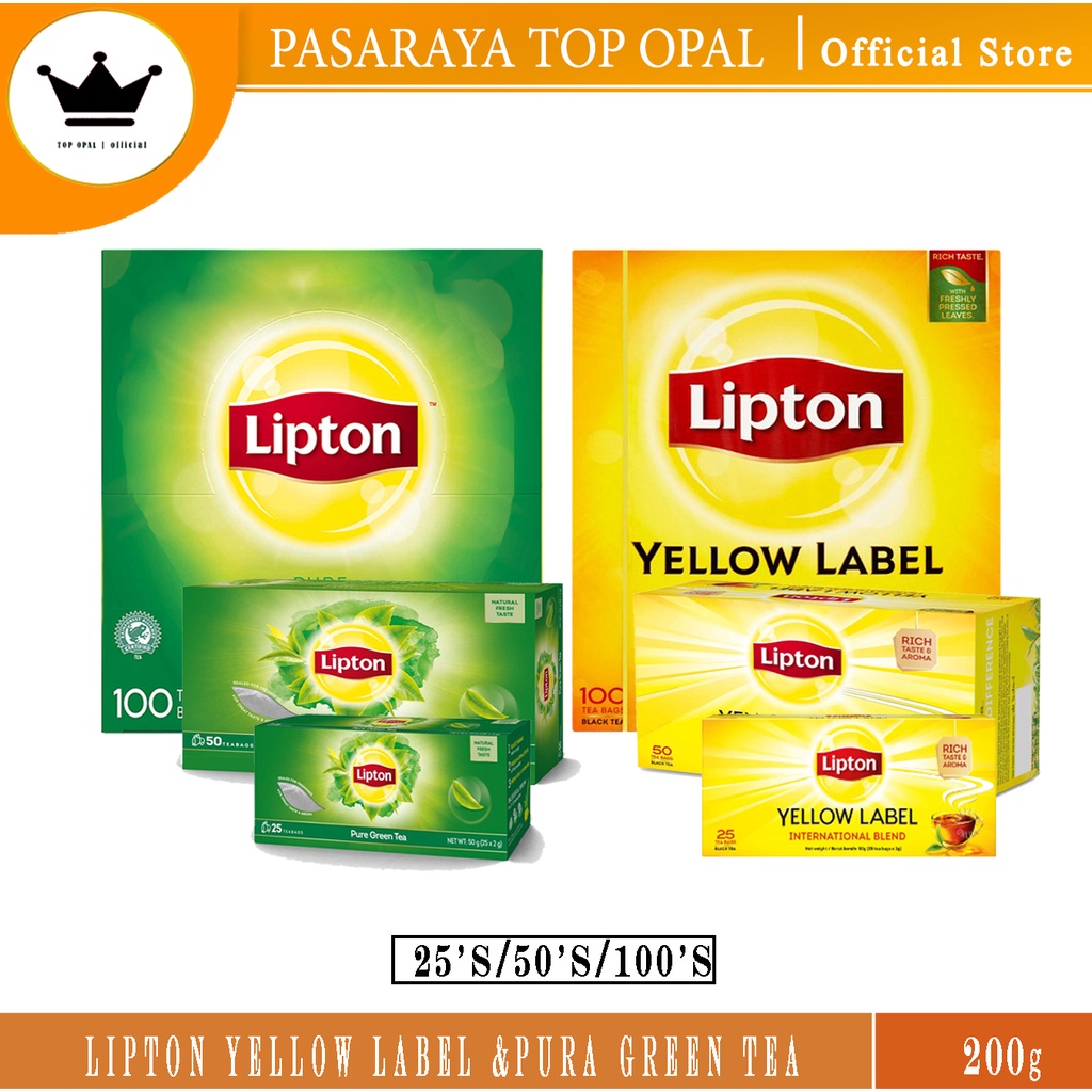 Lipton Pure Green Tea and Yellow Label 25's /50's / 100's Shopee Malaysia