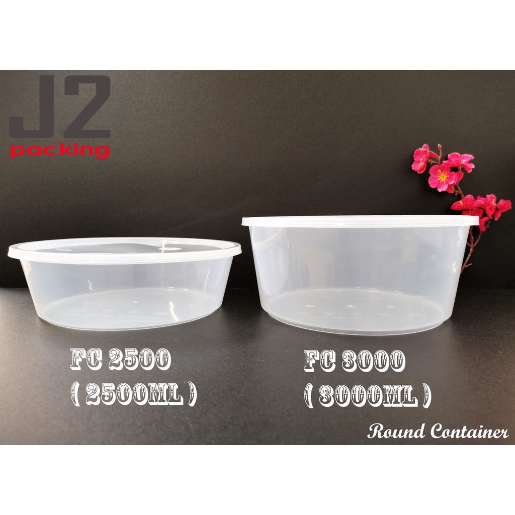 Microwave Round Food Container With Lid / FC2500 / FC3000 / Bekas ...