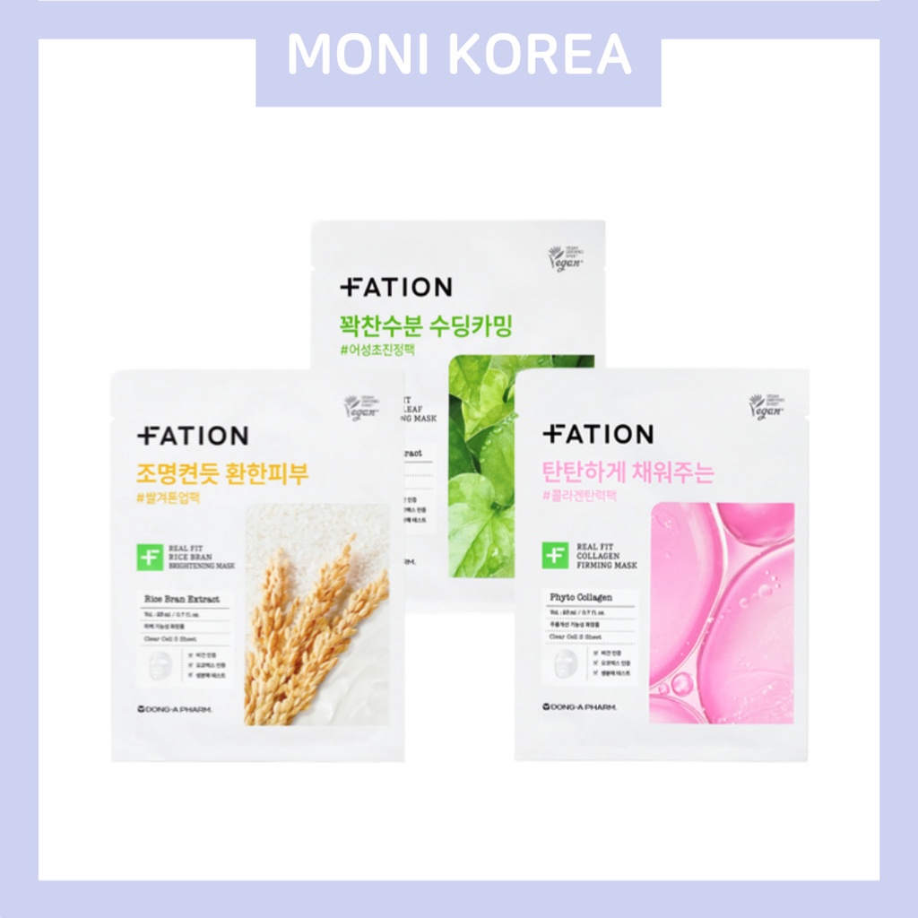 [Fation] Korea Authentic Real Fit Mask Heartleaf Calming / Rice bran ...