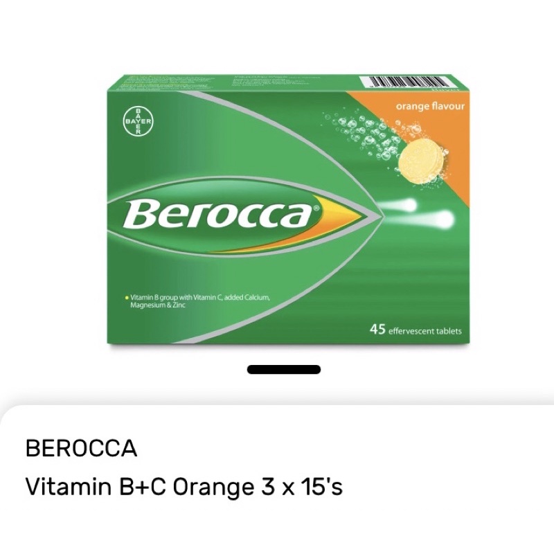 Berocca 3 x 15 tabs ( good for health and focus ) Shopee Malaysia