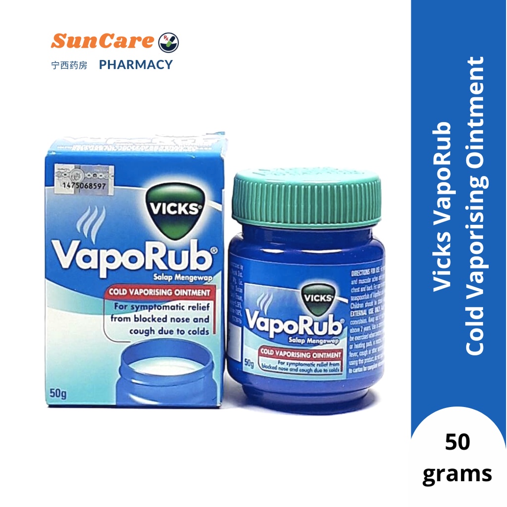 Vicks Vaporub 10g/25g/50g Cold Vaporising Ointment (EXP 2025) | Shopee ...