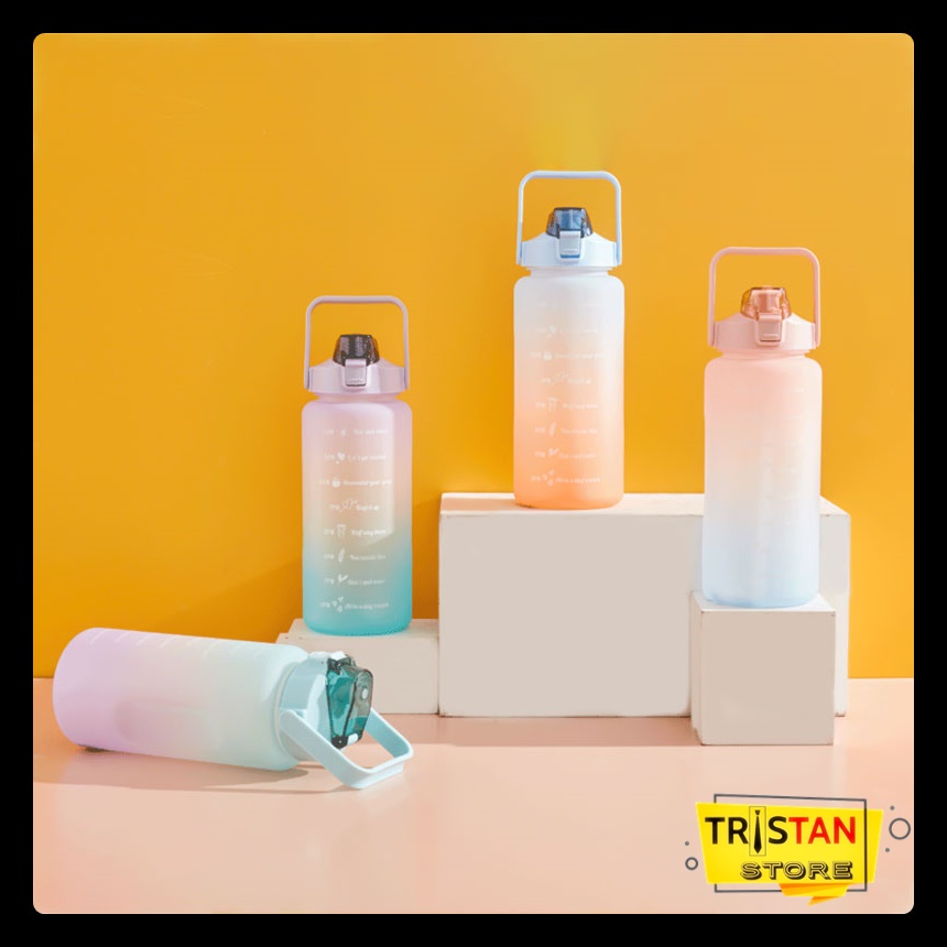 Rainbow Drink Bottle/2 Liter Capacity Motivation Bottle Shopee Malaysia