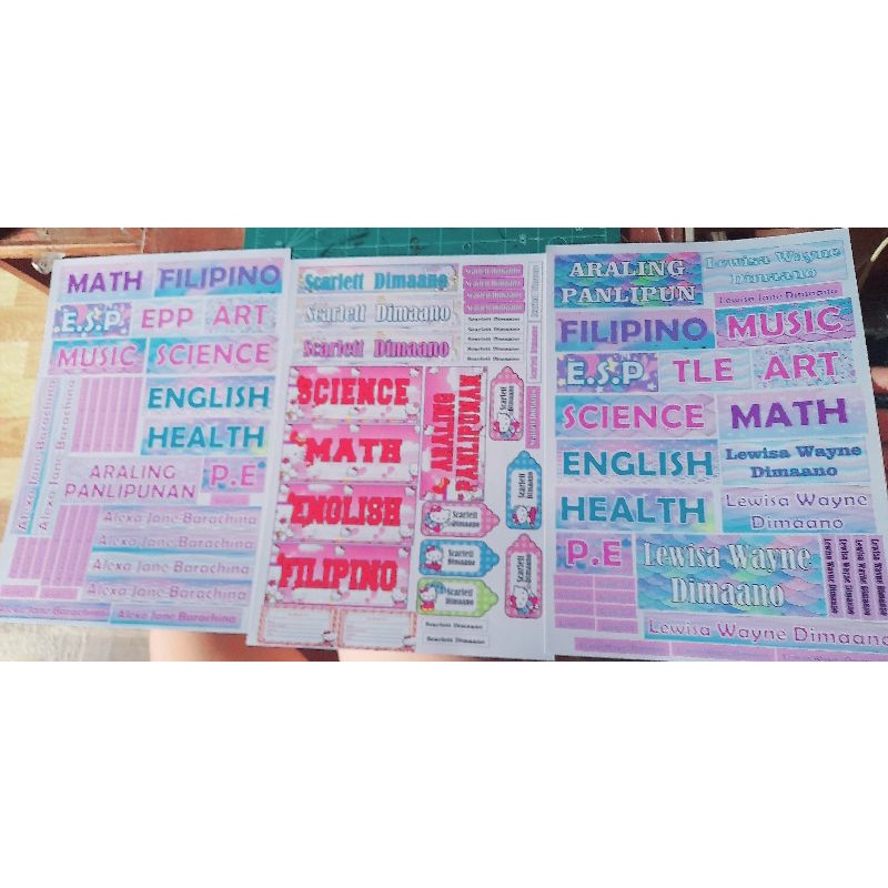 Sticker Notebook And Sticker Name 1Whole A4 Size | Shopee Malaysia