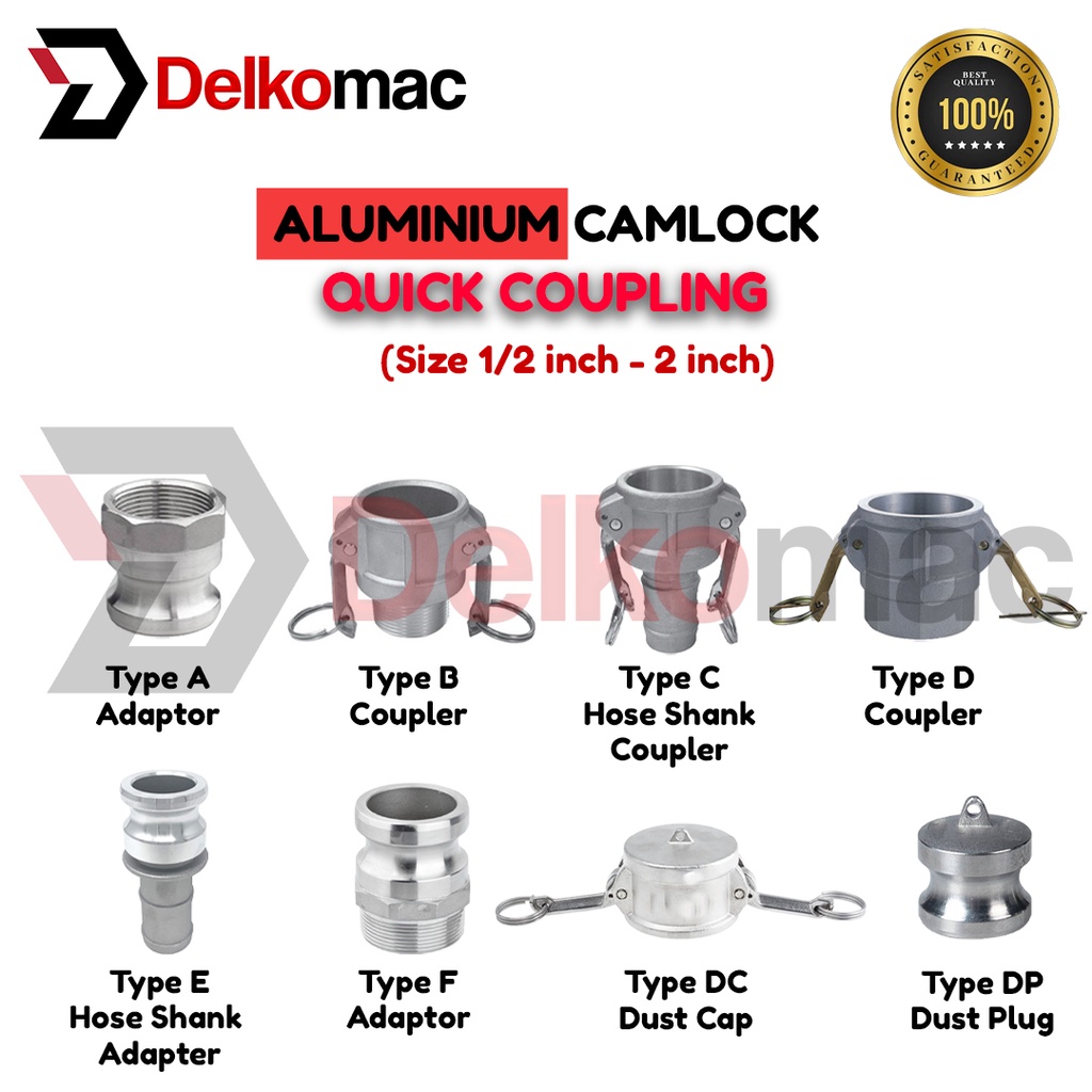 [LOCAL SELLER] Aluminum Camlock Quick Coupling (Size 1/2 inch - 2 inch ...