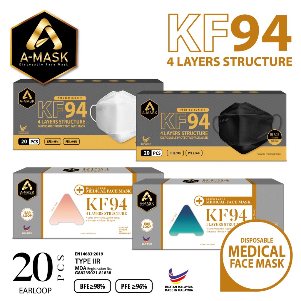 A-MASK KF94 4Ply Face Mask Earloop & Headloop | Shopee Malaysia