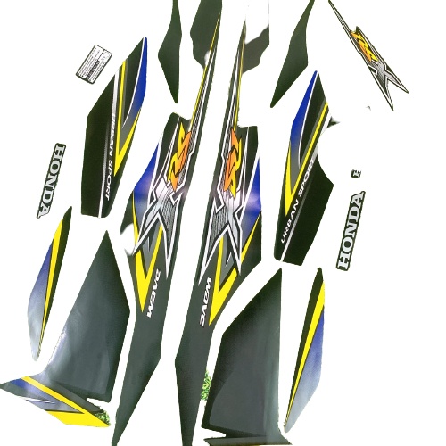 Wave RSX 100 car sticker set in BLACK color - RSX-3 side decal with ...