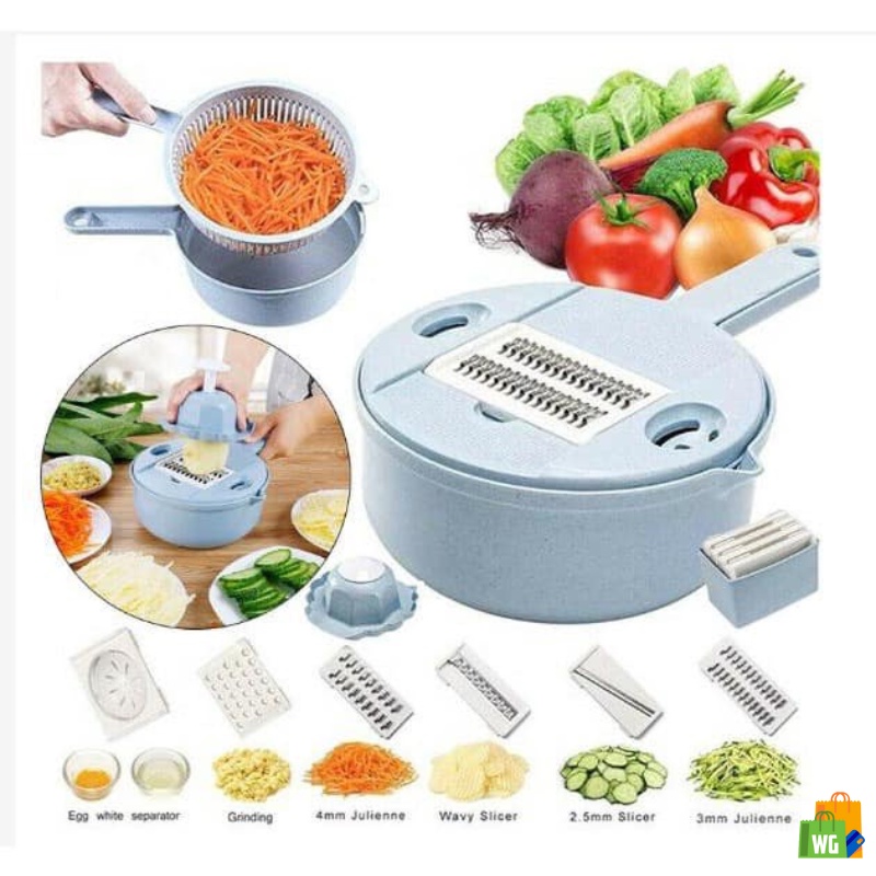 Vegetable Choppers with Drain Basket 12 in 1 Veggie Slicer Multi
