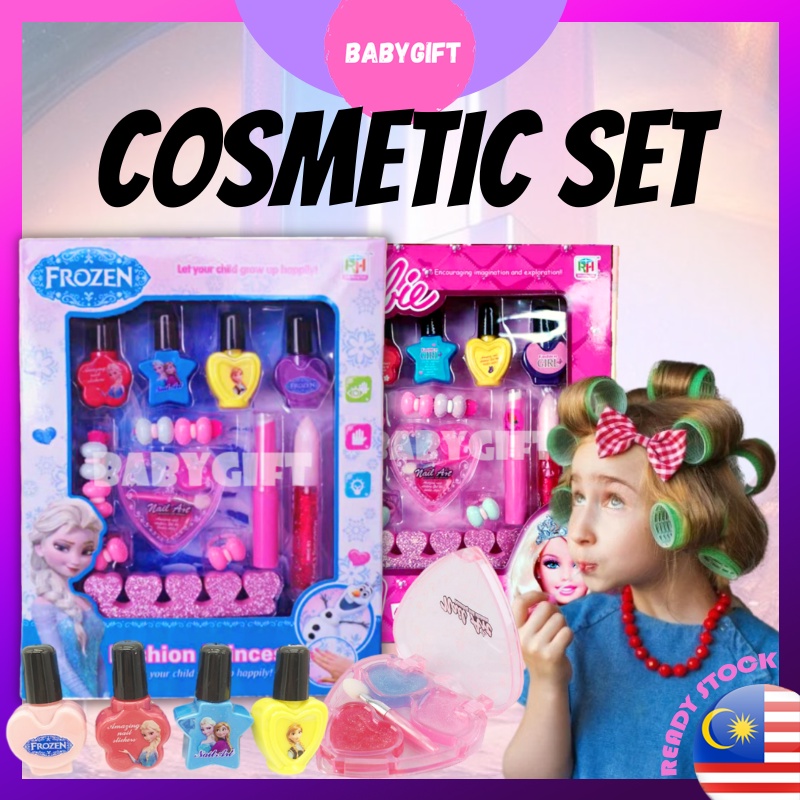 BABYGIFT Frozen Barbie Kids Cosmetics Makeup Set Pretend Play Nail