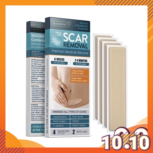 Nuvadermis Premium Silicone Scar Sheets Scaraway Keloid, CSection