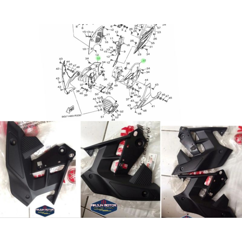 MESIN Panel 1 AND 2 BOTTOM ENGINE COVER XABRE INSIDE RIGHT OR LEFT ...