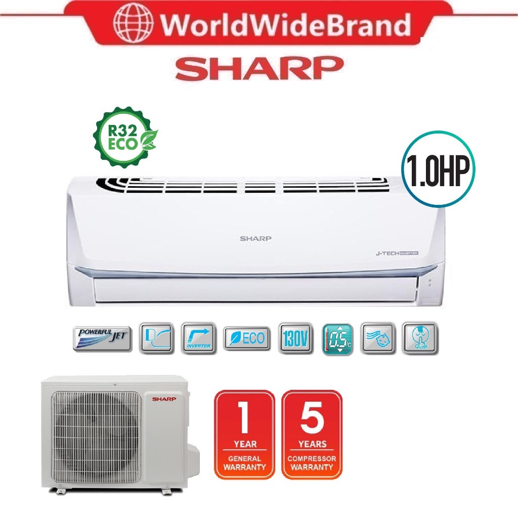 Sharp Inverter J-Tech Air Conditioner R32 1.0 HP AHX9VED2 / 1.5HP ...