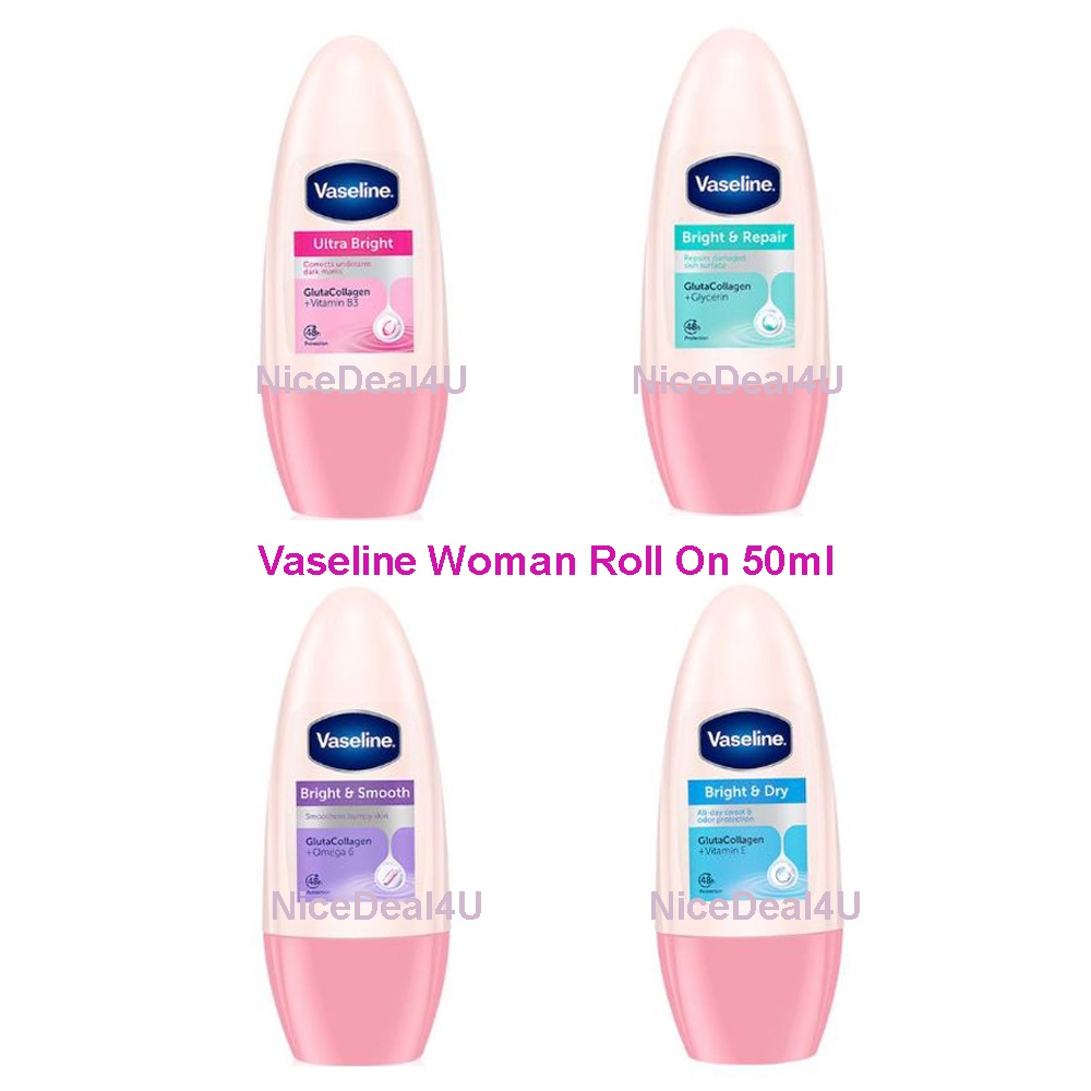 Vaseline Woman Roll On 50ml (Ultra Bright / Bright & Repair / Bright