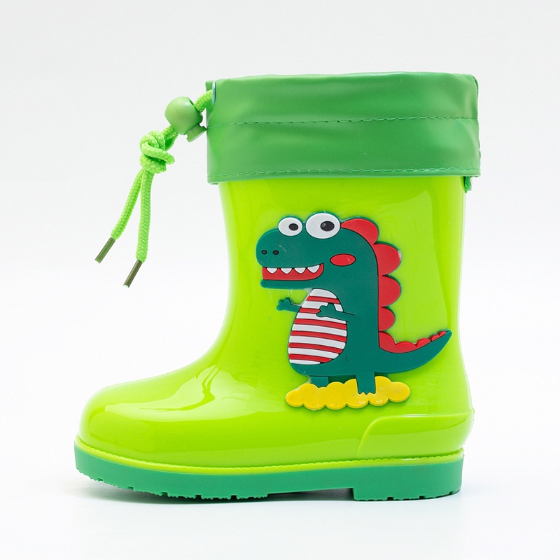 3-9Y Toddler Kids Children Dino Rain Boots (With Drawstring) Kasut ...