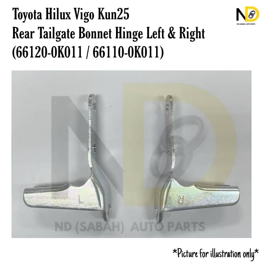 TOYOTA HILUX VIGO KUN25 RAER TAILGATE BONNET HINGE LRFT & RIGHT (66110 ...