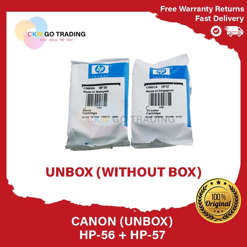 Orignal HP 56 Black HP 57 Colour (without box) hp56 hp57 HP56 HP57 Hp56 ...