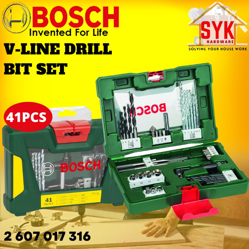 Syk Bosch V Line 41pcs Wood Metal Masonry Drill Bit Screwdriver Bit Set