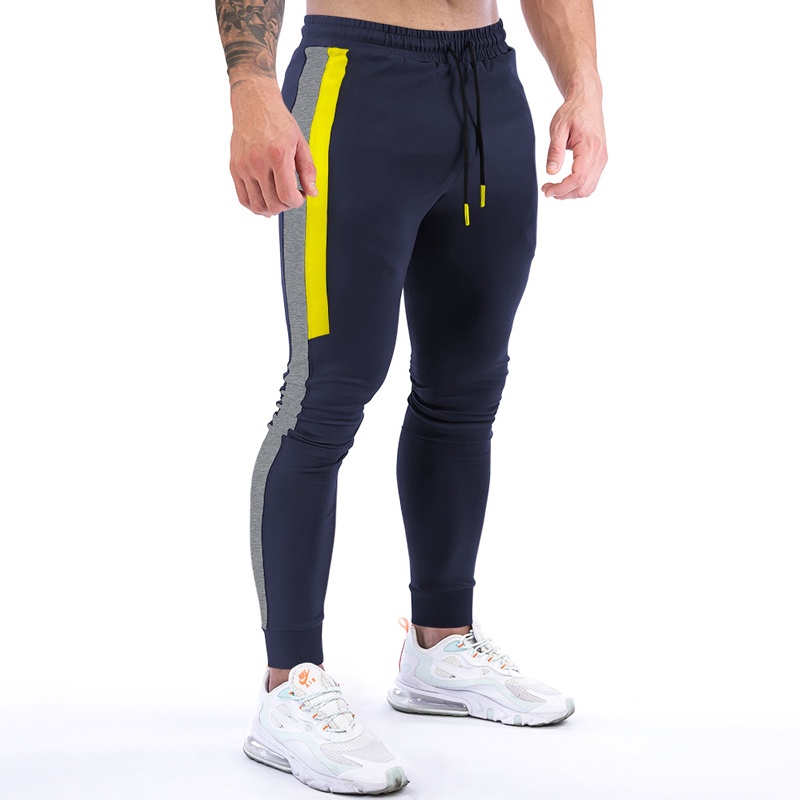 Men's Fitness Sports Pants Fashion Striped Color Matching Casual