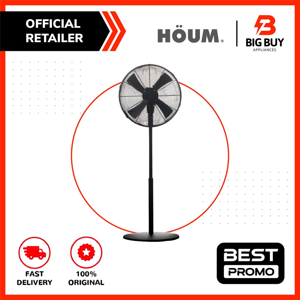 Houm M16 Stand Fans Metal 4 Blades 3 Speed MSeries Black Colour
