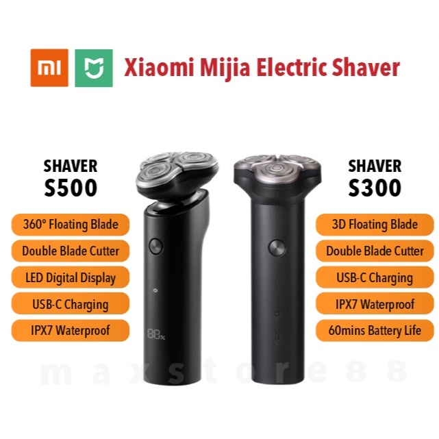 Xiaomi Mijia Mi Electric Shaver S300 / S500 (3-in1) 360 degrees Head ...