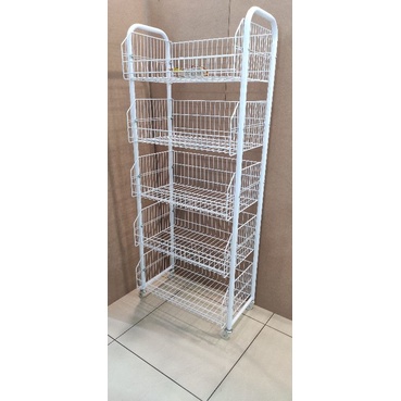 U BASKET RACK MINIMARKET BASKET WITH C/Y WHITE CASTER/RAK BAKUL/BESI ...