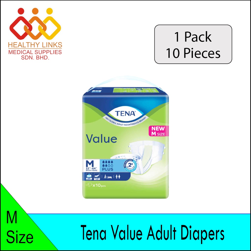 Tena Value Adult Diapers (1 Pack) - M10, L8, XL8