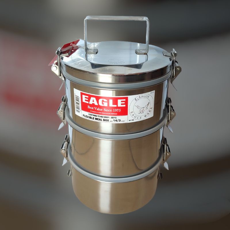 EAGLE stainless steel 3tier flexible meal box / stainless steel food