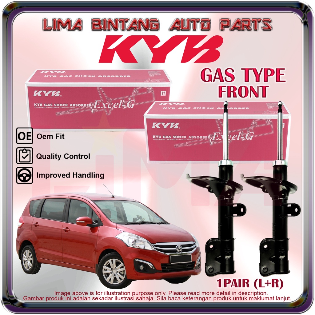 ( 1Pair ) Proton Ertiga Front Shock Absorber Gas KAYABA KYB Shopee Malaysia