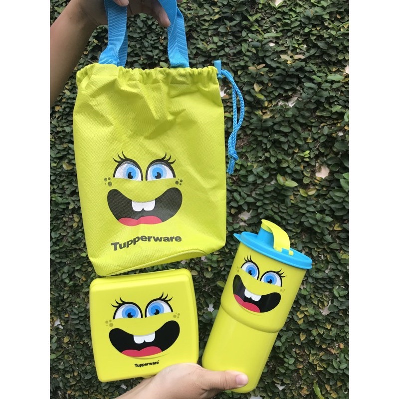 Smiley Kids Lunch set Yellow tupperware | Shopee Malaysia