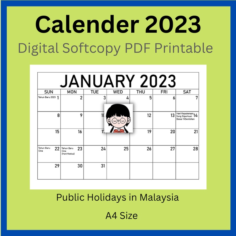 Calendar 2023 Printable PDF Softcopy | BTS Calendar 2023 | Kalendar ...