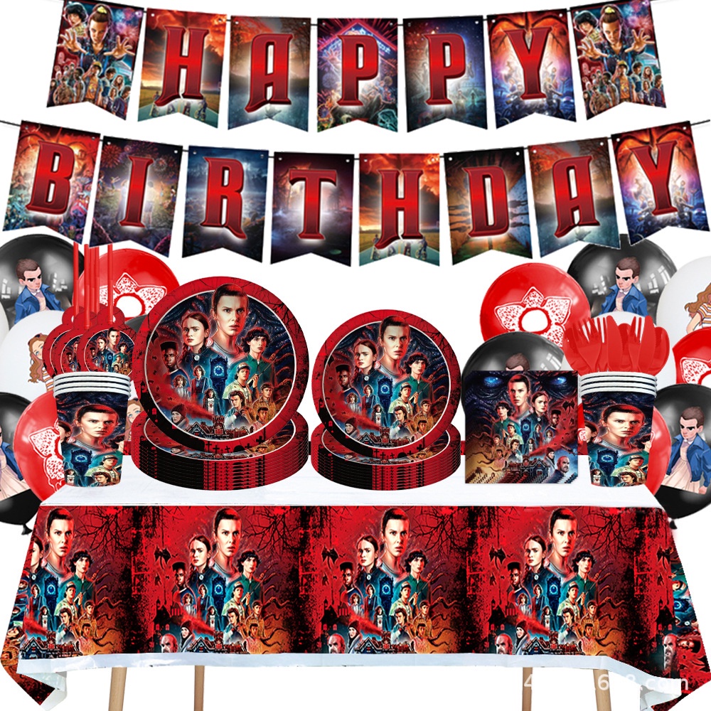 Stranger Things Theme Birthday Party Decorations Cake Toppers Balloon ...