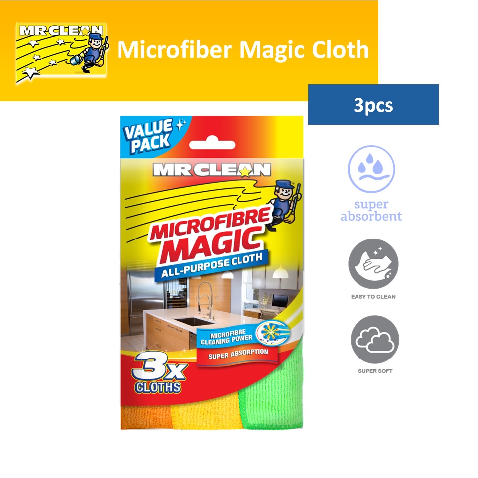 Mr Clean 3pcs Microfiber Magic Cloth Value Pack ABMH006 Shopee Malaysia