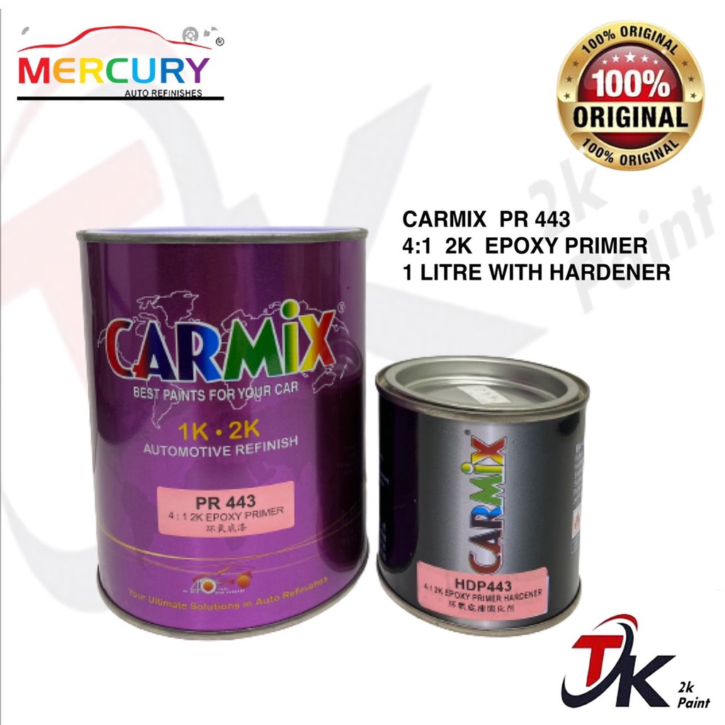 MERCURY CARMIX PR 443 4:1 2K EPOXY PRIMER - 1 LITRE WITH HARDENER ...