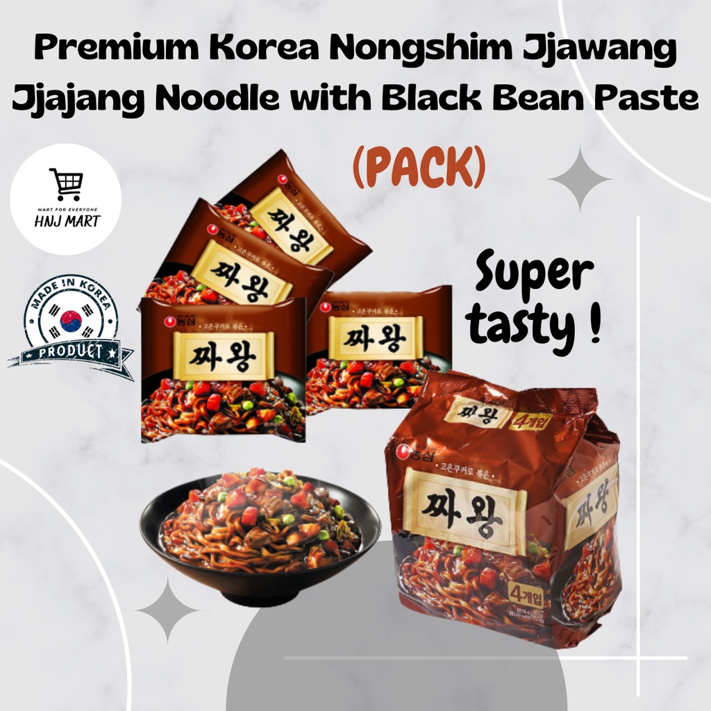 Korea Nongshim Jjawang Jjajang Noodle with Black Bean Paste (Multipack