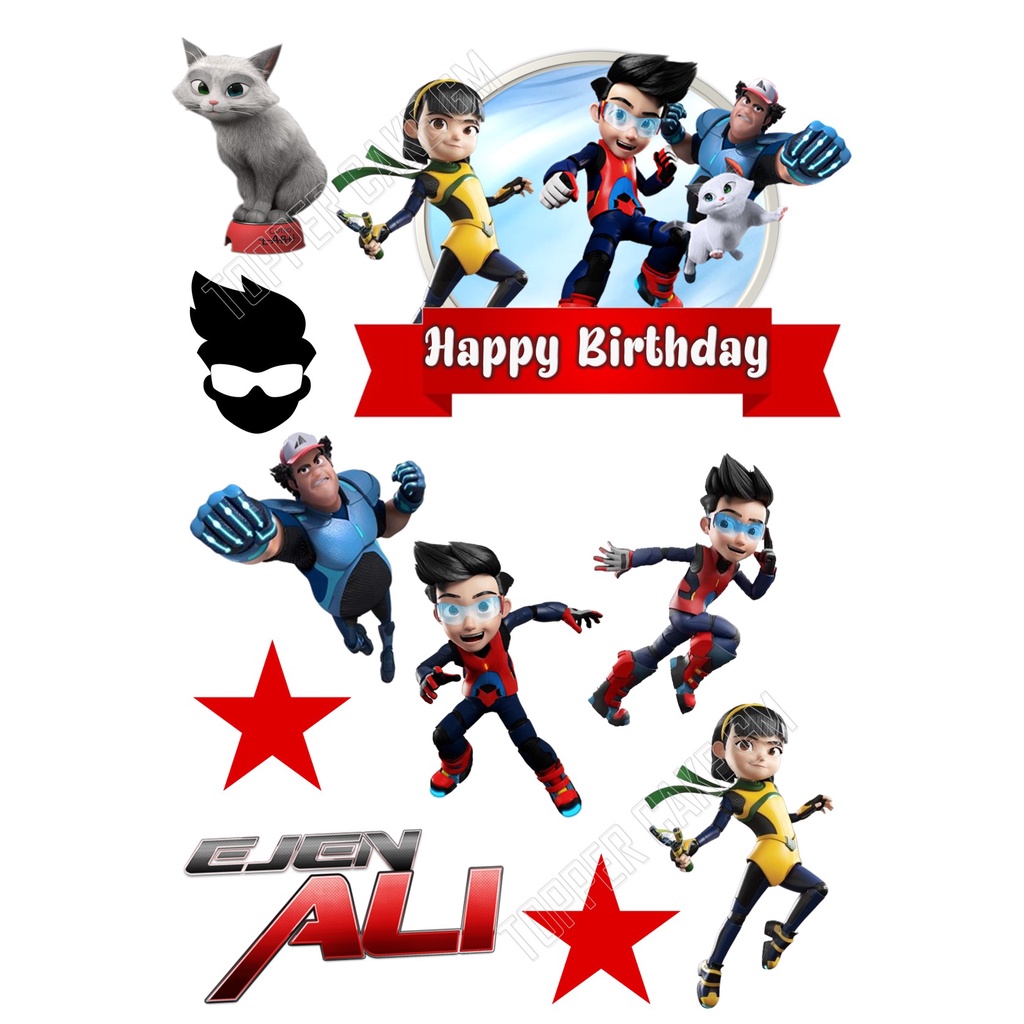 Happy Birthday Topper Cake EJEN ALI (CUSTOM NAME) | Shopee Malaysia