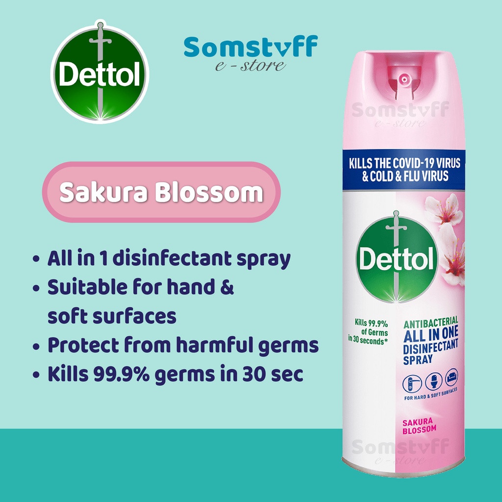 Dettol Disinfectant Spray Morning Dew Lavender Crisp Breeze Lemon Breeze Sakura Blossom 8846