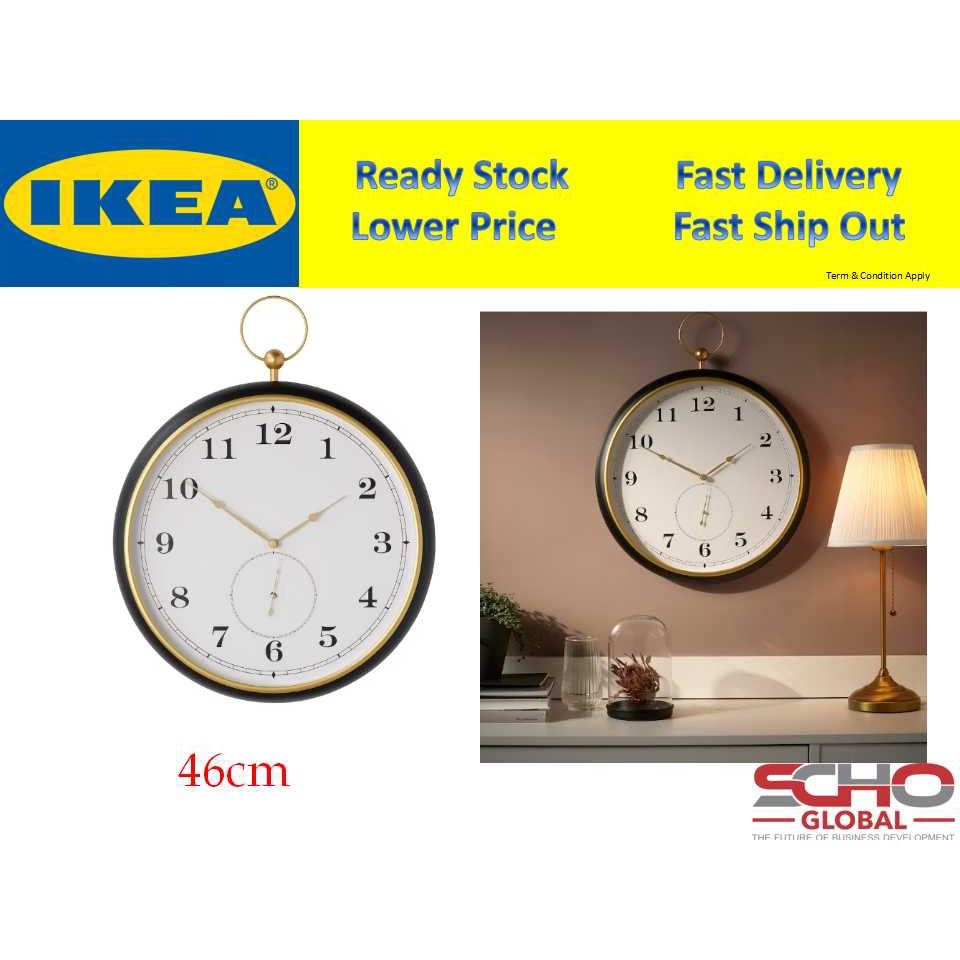 IKEAKUTTERSMYCKE Wall clock, black, 46 cm Shopee Malaysia