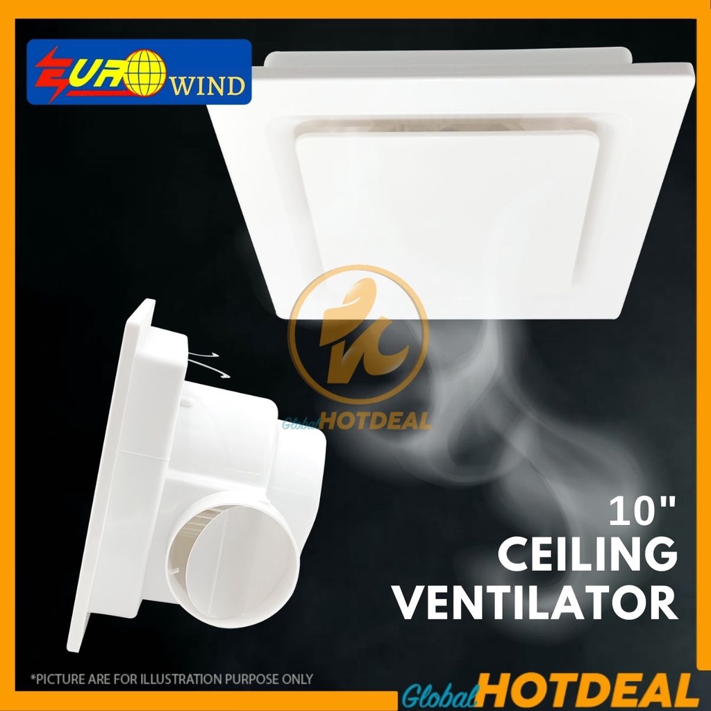 10 Inch Ceiling Ventilation Fan Humid Ventilator Toiler Shower Bathroom