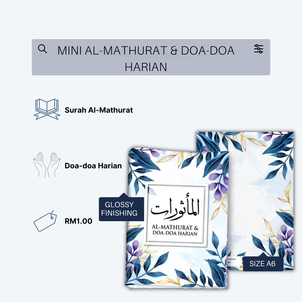 Mini al-Mathurat & Doa-doa Harian Saiz A6 | Shopee Malaysia