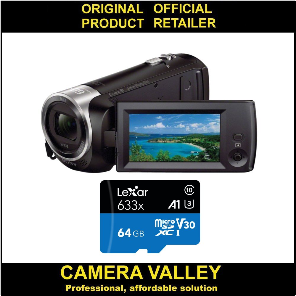 Sony Handycam HDRCX405 Video Camcorder 64GB Micro SD 128GB SD Card