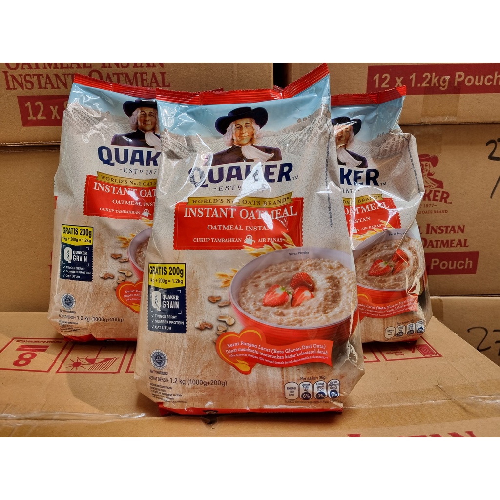 Quaker Instant Oatmeal 1200 gr 1,2kg. Exp 03/2026 | Shopee Malaysia