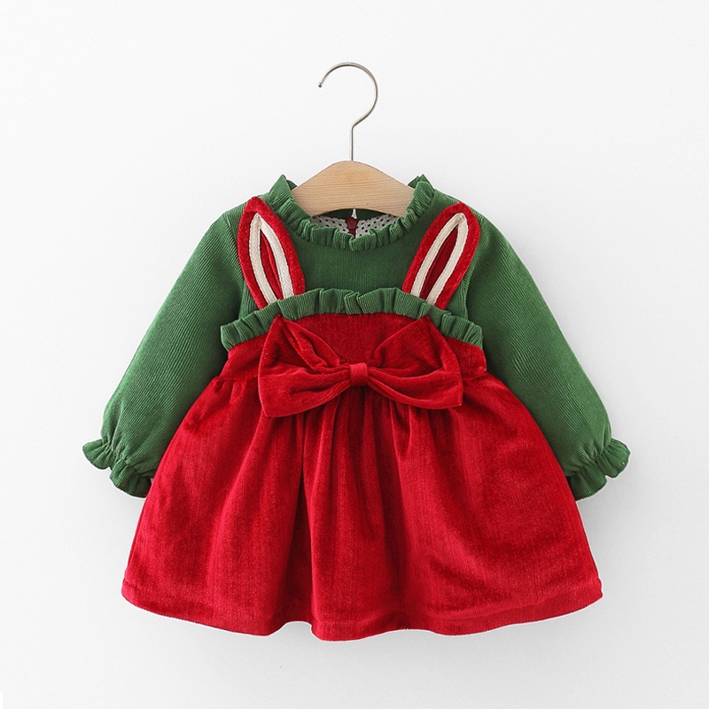 Kids Christmas Clothes Cute Baby Girl Long Sleeve Dress High Quality