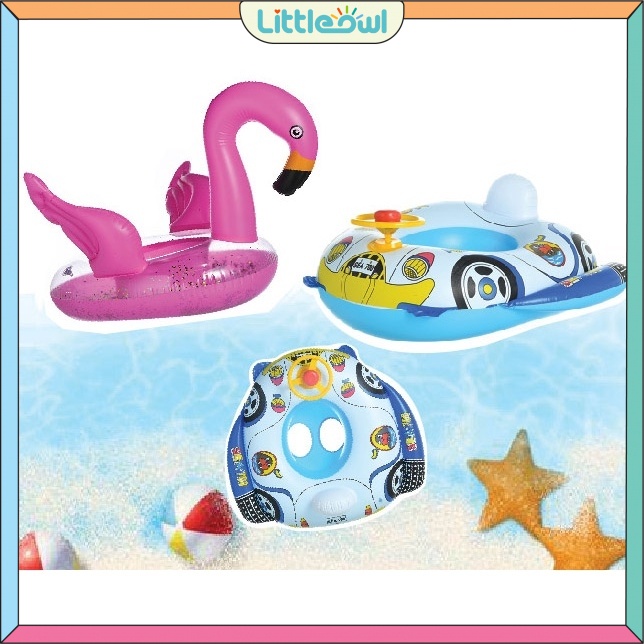 Swan Car Cartoon Inflatable Pool Float Ring Swimming Seat for Kids