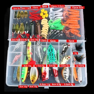 Sougayilang Multi Fishing Lures Set Wobblers Mixed Colors Soft Lure Kit  Artificial Hard Bait Minnow Metal Jig Spoon Tackle