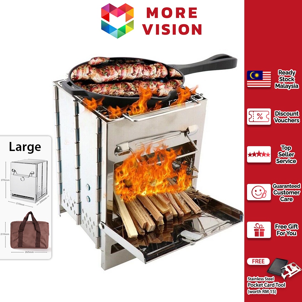 Outdoor BBQ Grill Barbecue Stainless Steel Rack Portable Foldable Mini ...