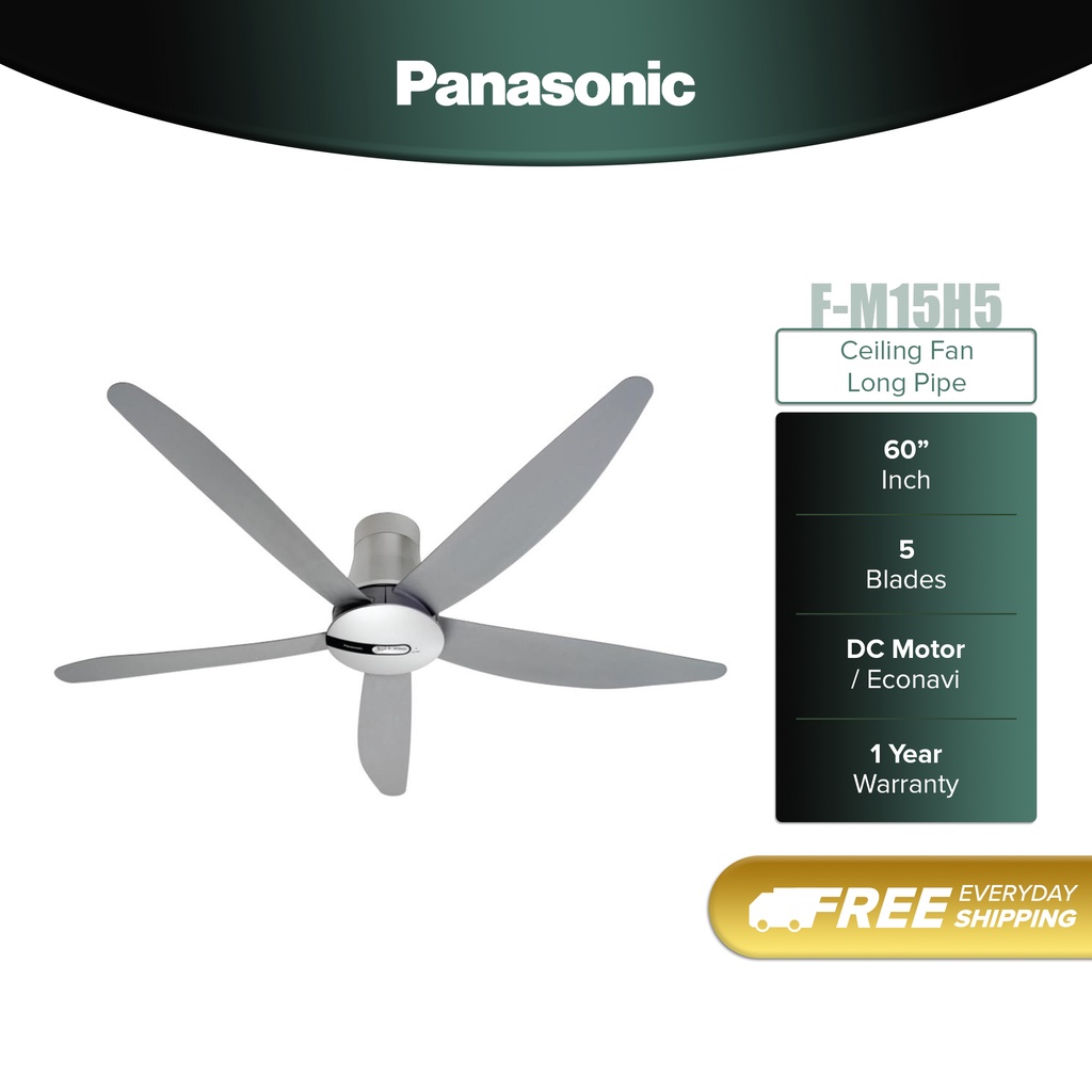 Panasonic 60" Ceiling Fan w/ 5 Long Blades,Econavi,Yuragi function,LCD