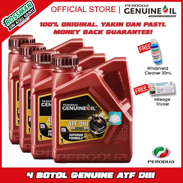 4 Botol Original Perodua ATF ( D3 ) Gear Oil (1L) Kancil , Kelisa
